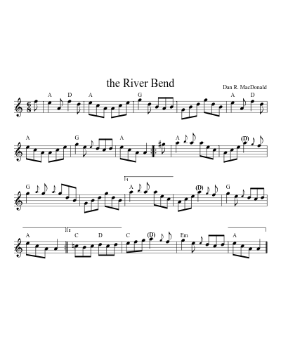 the River Bend sheet music preview