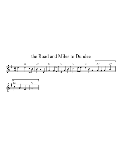 the Road and Miles to Dundee sheet music preview