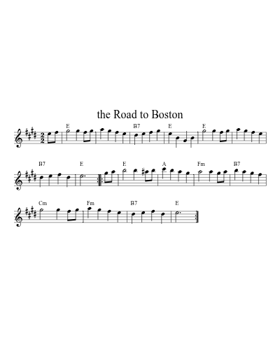 the Road to Boston (Version 4) sheet music preview