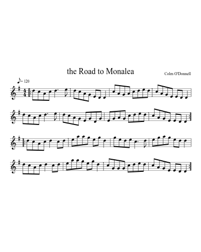 The Road to Monalea (Version 2) sheet music preview