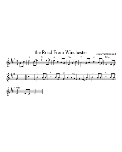 the Road From Winchester sheet music preview