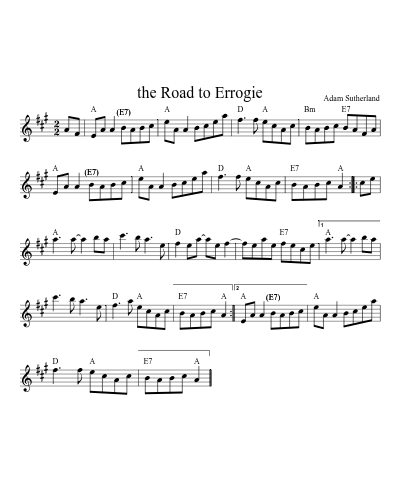 The Road To Errogie (Version 3) sheet music preview