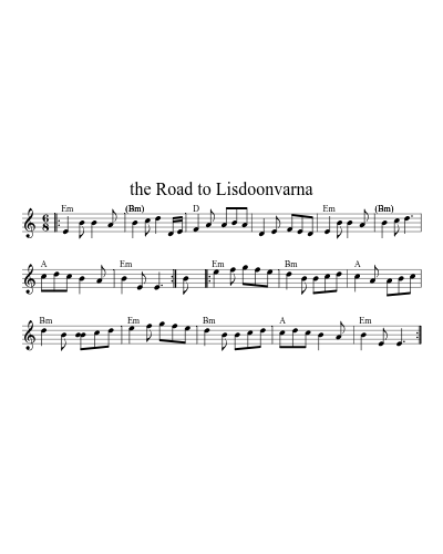 The Road To Lisdoonvarna (Version 6) sheet music preview