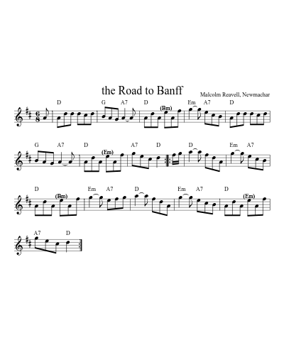The Road To Banff (Version 4) sheet music preview