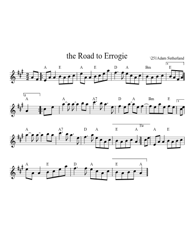 The Road To Errogie (Version 7) sheet music preview