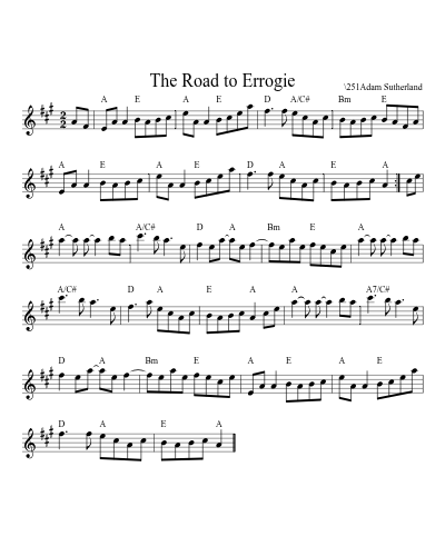 The Road To Errogie (Version 8) sheet music preview