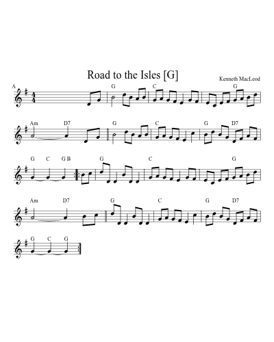 Road to the Isles    [G] (Version 2)