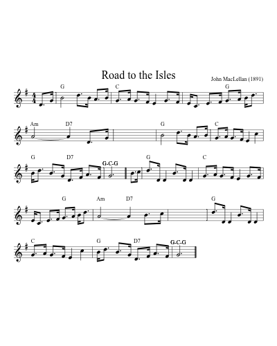 Road to the Isles (Version 5) sheet music preview