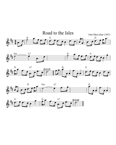 Road to the Isles (Version 6) sheet music preview