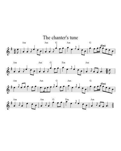 The chanter's tune sheet music preview