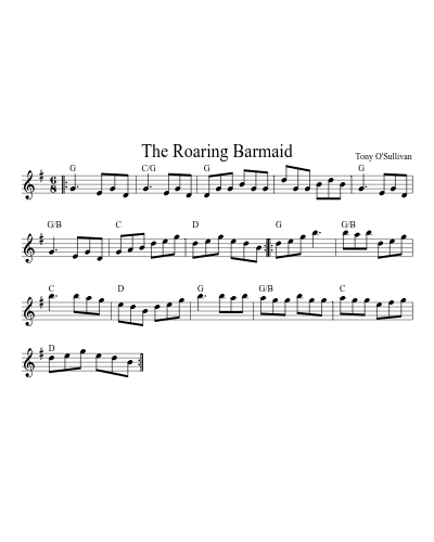 The Roaring Barmaid (Version 3) sheet music preview