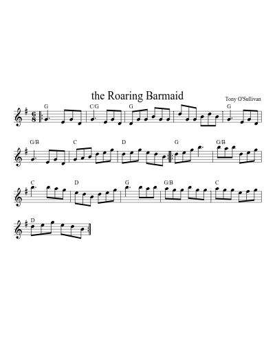 The Roaring Barmaid (Version 8) sheet music preview