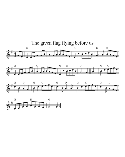 The green flag flying before us sheet music preview