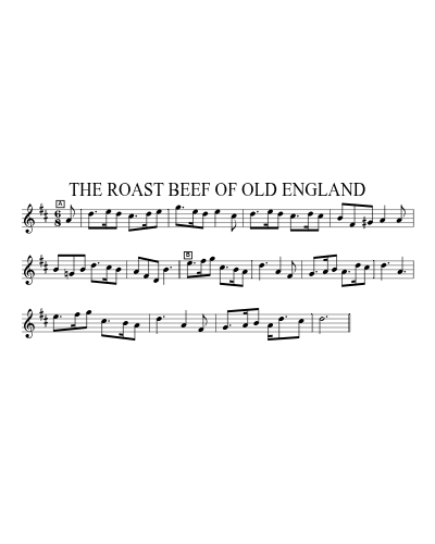 THE ROAST BEEF OF OLD ENGLAND sheet music preview