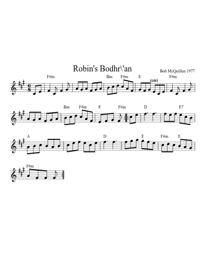 Robin's Bodhr\'an (Version 3)