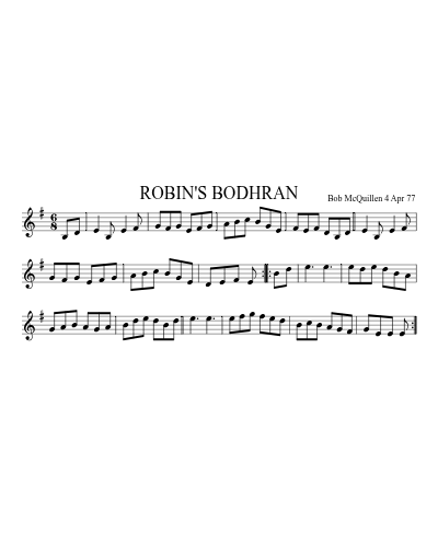 ROBIN'S BODHRAN (Version 2) sheet music preview