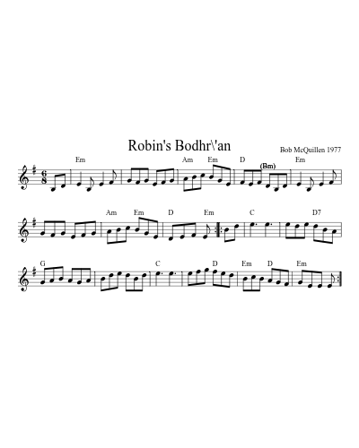 Robin's Bodhr\'an (Version 5)