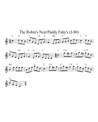 The Robin's Nest/Paddy Fahy's (J-80) sheet music preview
