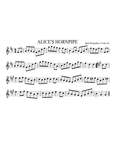 ALICE'S HORNPIPE
