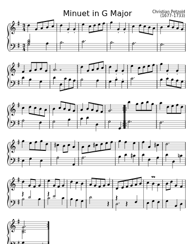 Minuet in G preview
