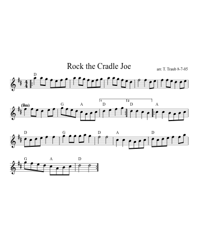 Rock the Cradle Joe (Version 4) sheet music preview