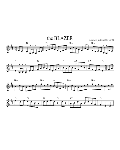 the BLAZER sheet music preview