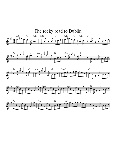 The Rocky Road To Dublin (Version 8) sheet music preview
