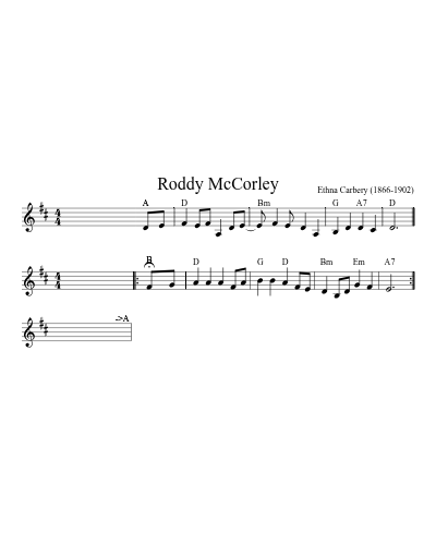 Roddy McCorley (Version 5) sheet music preview