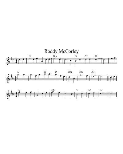 Roddy McCorley (Version 6) sheet music preview