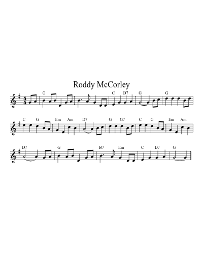 Roddy McCorley (Version 11) sheet music preview