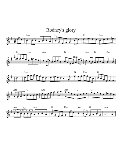 Rodney's Glory (Version 8) sheet music preview