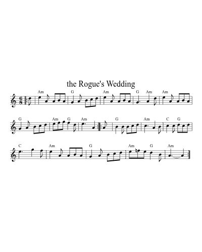 the Rogue's Wedding sheet music preview