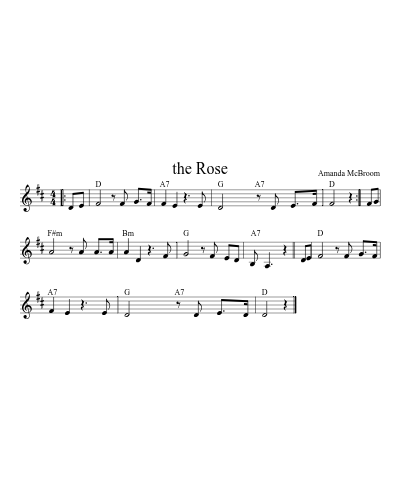 the Rose sheet music preview
