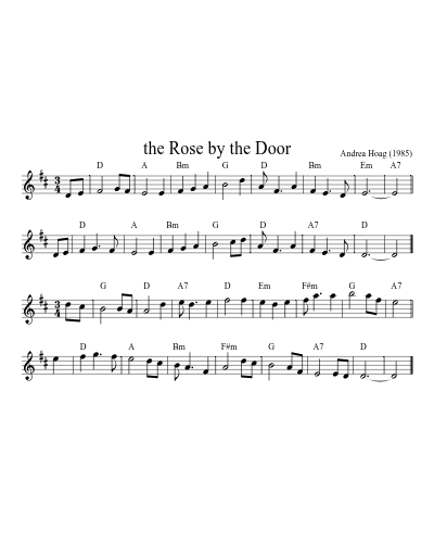 the Rose by the Door sheet music preview