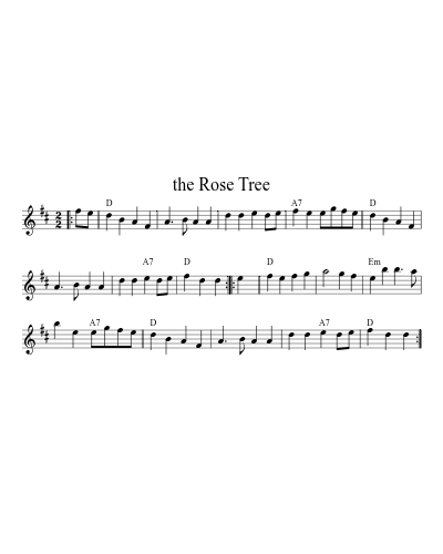 The Rose Tree (Version 2) sheet music preview