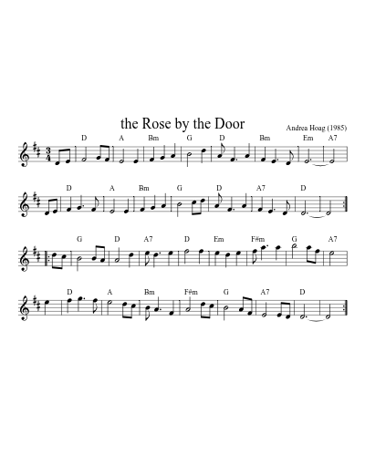the Rose by the Door (Version 4) sheet music preview