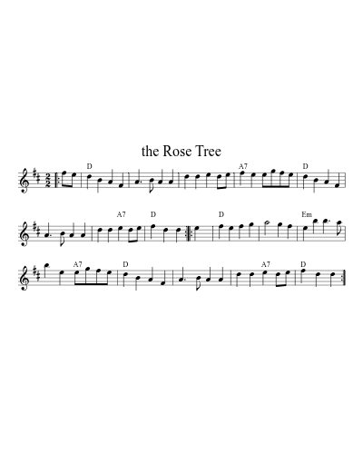 The Rose Tree (Version 12) sheet music preview