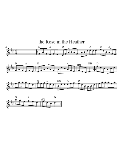The Rose In The Heather (Version 13) sheet music preview