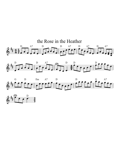 The Rose In The Heather (Version 15) sheet music preview