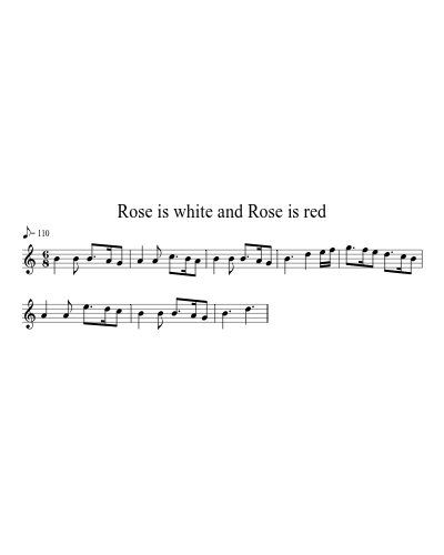 Rose is white and Rose is red (Version 4) sheet music preview