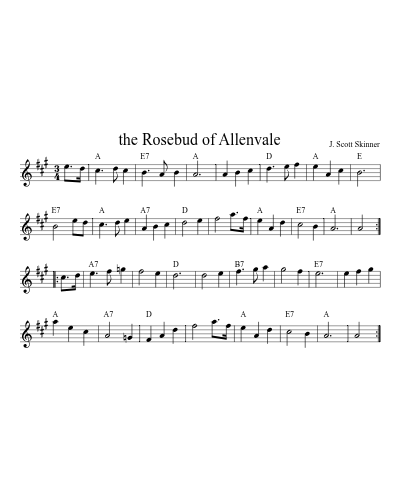 the Rosebud of Allenvale sheet music preview