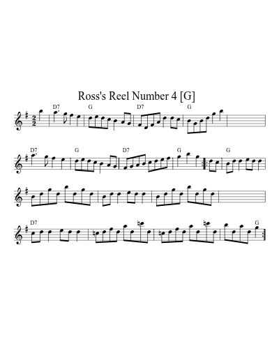 Ross's Reel Number 4   [G] (Version 2)