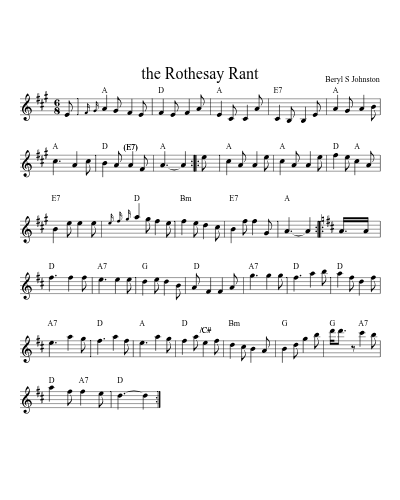 the Rothesay Rant (Version 2) sheet music preview