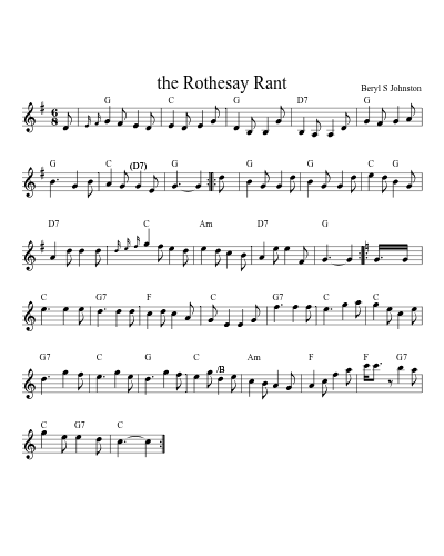 the Rothesay Rant (Version 5) sheet music preview