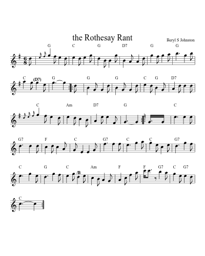 the Rothesay Rant (Version 9) sheet music preview