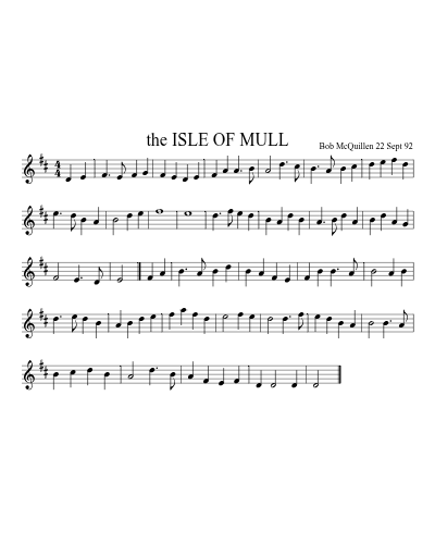 the ISLE OF MULL sheet music preview