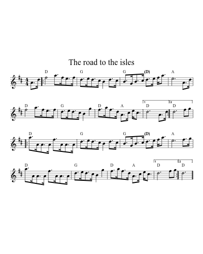 The road to the isles sheet music preview
