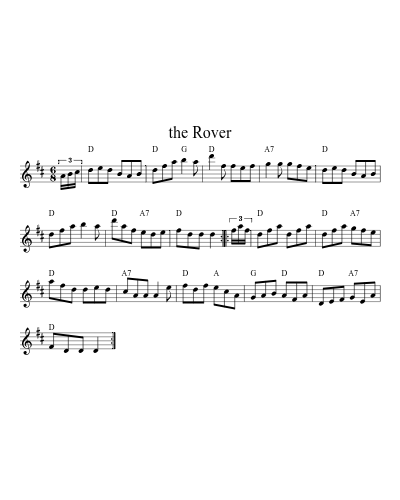 The Rover (Version 2) sheet music preview