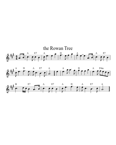 the Rowan Tree (Version 5) sheet music preview