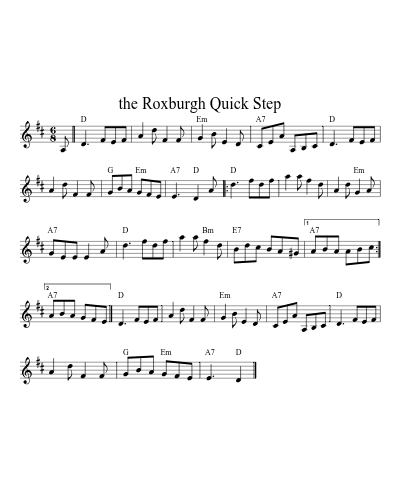 the Roxburgh Quick Step (Version 3) sheet music preview